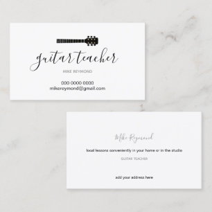 cooler moderner Musiklehrer . Gitarrenunterricht Visitenkarte
