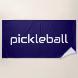 Cooler, moderner PICKLEBALL-Text über Navy Blue Strandtuch