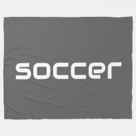 Cooler, moderner weißer SOCCER-Text auf mittelgrau Fleecedecke