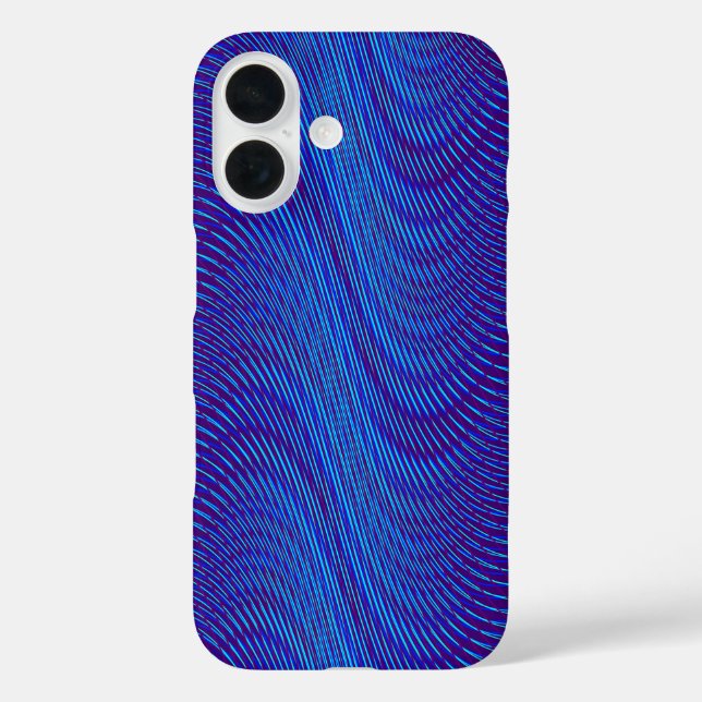 Cooler Moiré-Effekt Abstrakt Blue Psychedelic Trip Case-Mate iPhone Hülle (Rückseite)