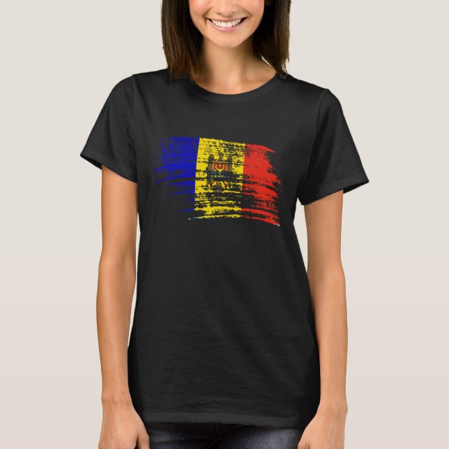 Cooler Moldovan Flaggenentwurf T-Shirt (Vorderseite)