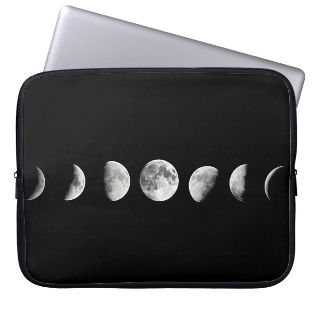 Cooler Mond teilt Laptop-Hülse in Phasen ein Laptopschutzhülle (Vorderseite)