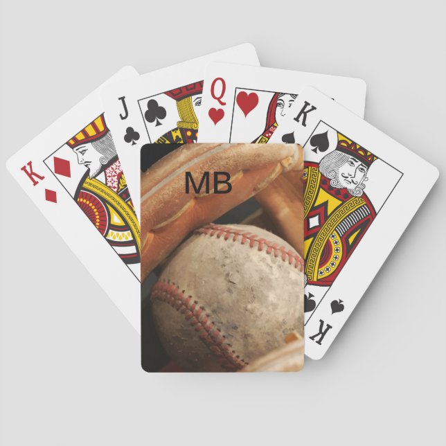 Cooler Monogram Baseball Theme Poker Kartenspielen Spielkarten (Rückseite)