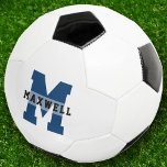 Cooler Monogramm Individuelle Name Classic Light B Fußball<br><div class="desc">Cooler moderner individuelle Name Fußball-Ball mit Ihrer monogramm fett sportlichen Typografie. Personalisieren Sie sich mit dem Namen Ihres zukünftigen Fußballstars!</div>