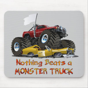 Cooler Monster-Lkw, der ein Zeichnend Auto zerklei Mousepad