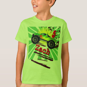 Cooler Monster-LKW mit Name-u. Alters-T-Shirt T-Shirt