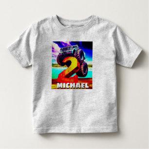 Cooler Monster Truck 2. Geburtstag Kleinkind T-shirt