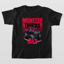 Cooler Monster Truck Schwarz/Rot T-Shirt