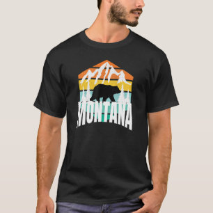 Cooler Montana Grizzlybär Retro Vintager Schwarzbä T-Shirt