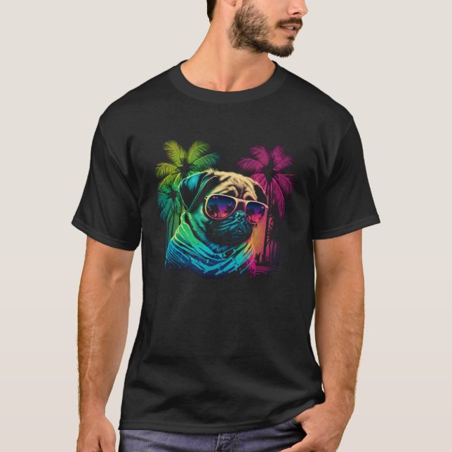 Cooler Mops am Strand T-Shirt (Vorderseite)