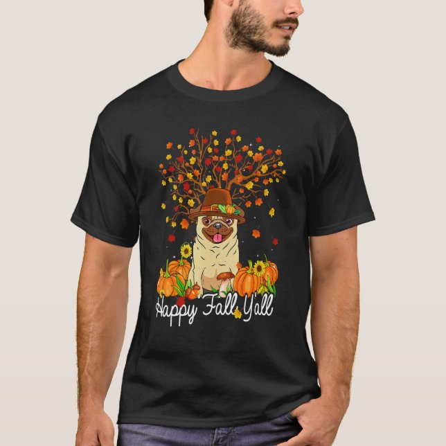 Cooler Mops Herbstkürme glücklich Fall Y'all T-Shirt (Vorderseite)