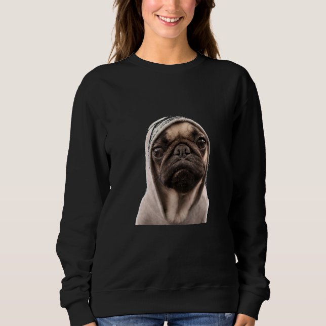 Cooler Mops mit Hoddie Sweatshirt (Vorderseite)