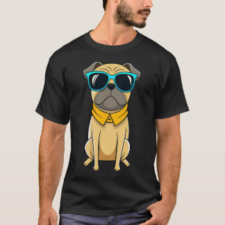 Cooler Mops mit Sonnenbrille T-Shirt