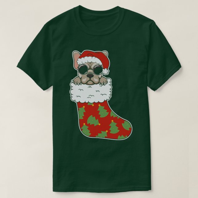 Cooler Mops Sock Funny Mops Weihnachten Strumpf T-Shirt (Design vorne)