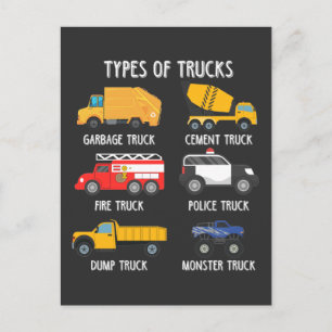 Cooler Müllwagen Kinder Müll Recycling Fahrer Postkarte