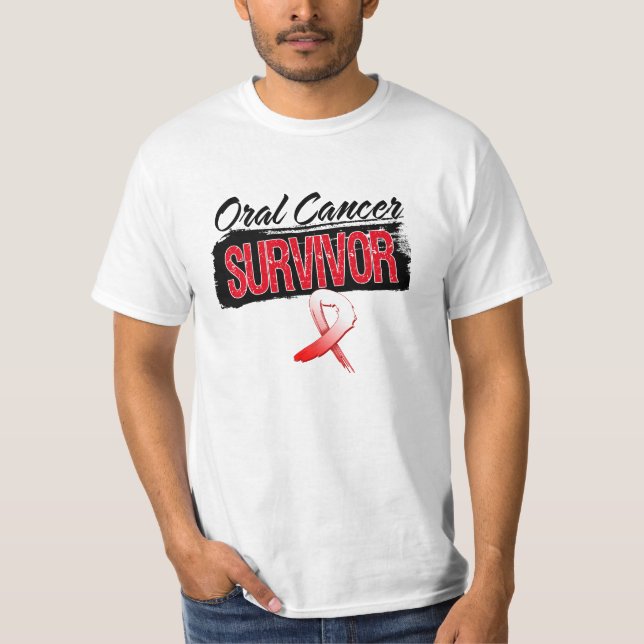 Cooler Mundkrebs-Überlebender T-Shirt (Vorderseite)