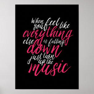 Cooler Musik-Zitat-Handlettering-Kalligrafie-Poste Poster