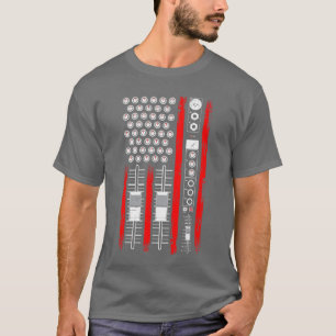 Cooler Musikproduzent Amerikanische Flagge Patriot T-Shirt