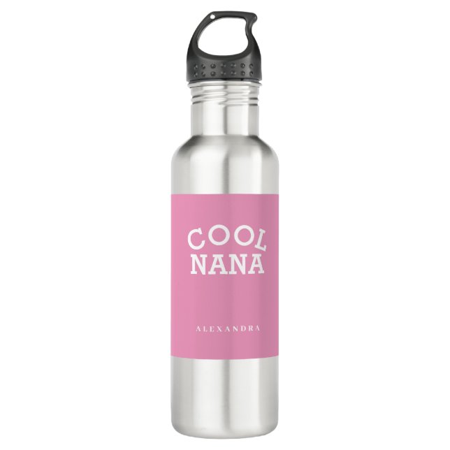Cooler Muttertag von Nana White Pink Individuelle  Edelstahlflasche (Vorderseite)