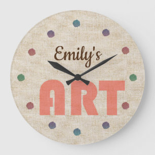 Cooler Name Kunst Große Wanduhr