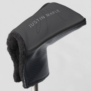 Cooler Name und Monogramm Dunkelgrau Golf Headcover