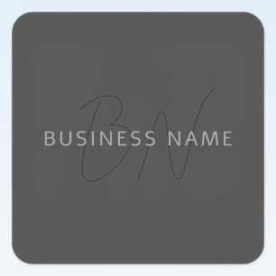 Cooler Name und Monogramm Dunkelgrau Quadratischer Aufkleber