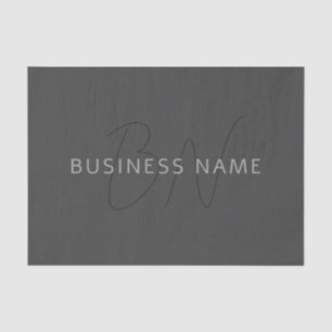 Cooler Name und Monogramm Dunkelgrau Seidenpapier