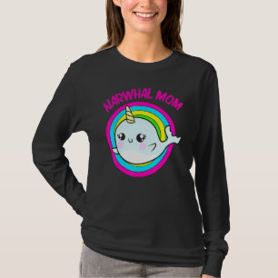 Cooler Narwhal für die Mama Mutter Regenbogen Osts T-Shirt