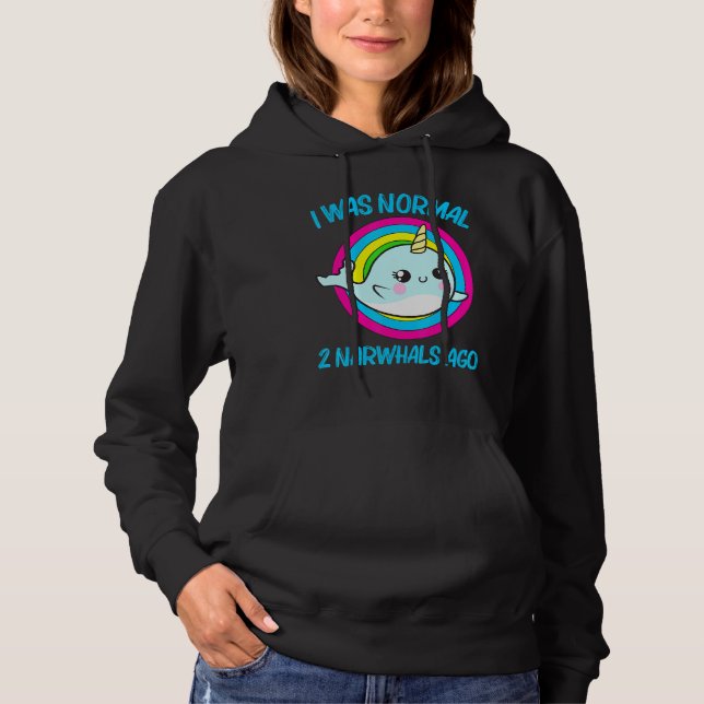Cooler Narwhal für Männer Frauen Rainbow Tusk Sea  Hoodie (Vorderseite)