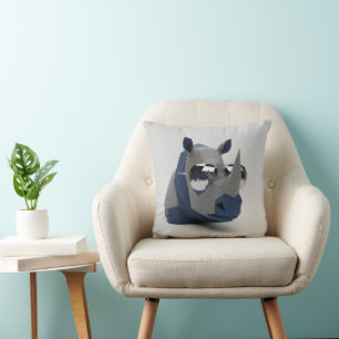 Cooler Nashorn mit Brille Kissen