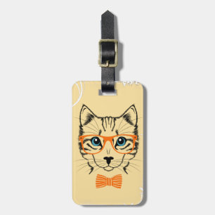 Cooler niedlicher Katzen-Hipster Gepäckanhänger