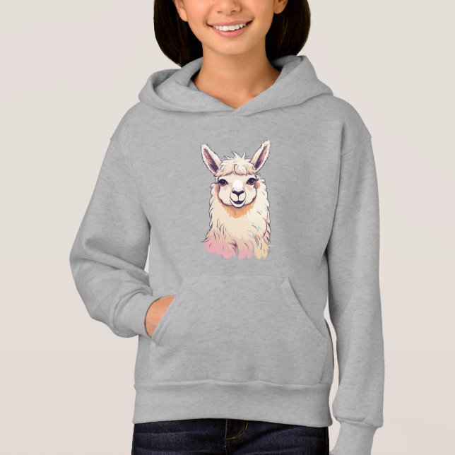 Cooler Niedlicher Llama Hoodie (Vorderseite)