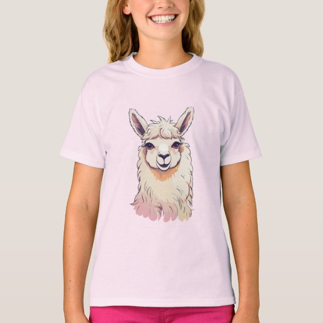 Cooler Niedlicher Llama T-Shirt (Vorderseite)