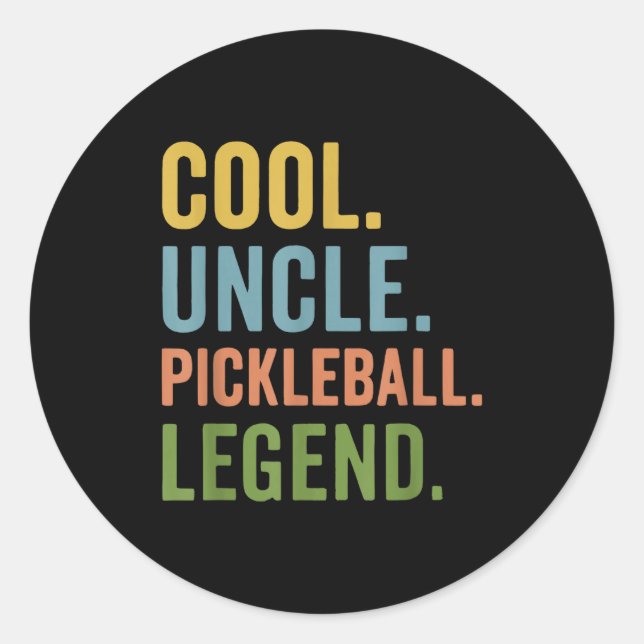 Cooler Onkel Pickleball-Legende  Runder Aufkleber (Vorderseite)