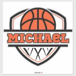 Cooler Orangenschwarzer Basketball Aufkleber