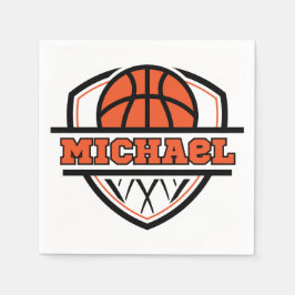 Cooler Orangenschwarzer Basketball Serviette