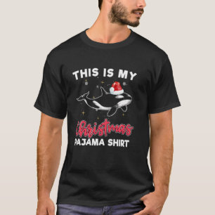 Cooler Orca-Wal-Santa-Hut Weihnachts-Pyjama Santa T-Shirt