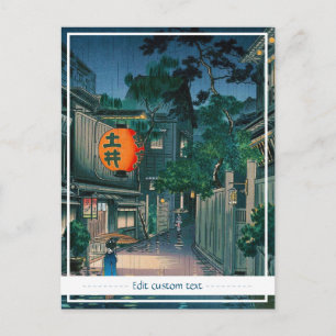 Cooler orientalischer japanischer Kasamatsu nächtl Postkarte