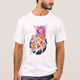 Cooler orientalischer japanischer orange Koi T-Shirt