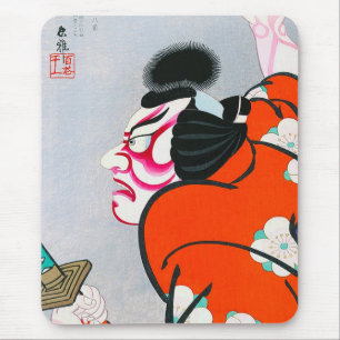 Cooler orientalischer japanischer woodprint kabuki mousepad