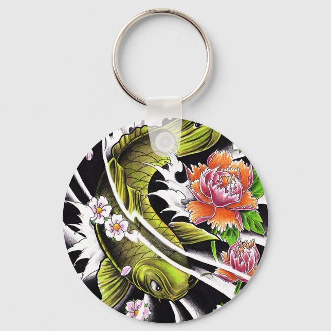 Cooler orientalischer Schwarzer Tintenfisch Schlüsselanhänger (Vorderseite)