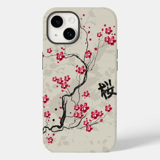 Cooler Orientalischer Stil Sakura Kirchen Blossom  Case-Mate iPhone Hülle (Rückseite)