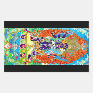 Cooler orientalischer Tangka Yamantaka Todesgott T Rechteckiger Aufkleber