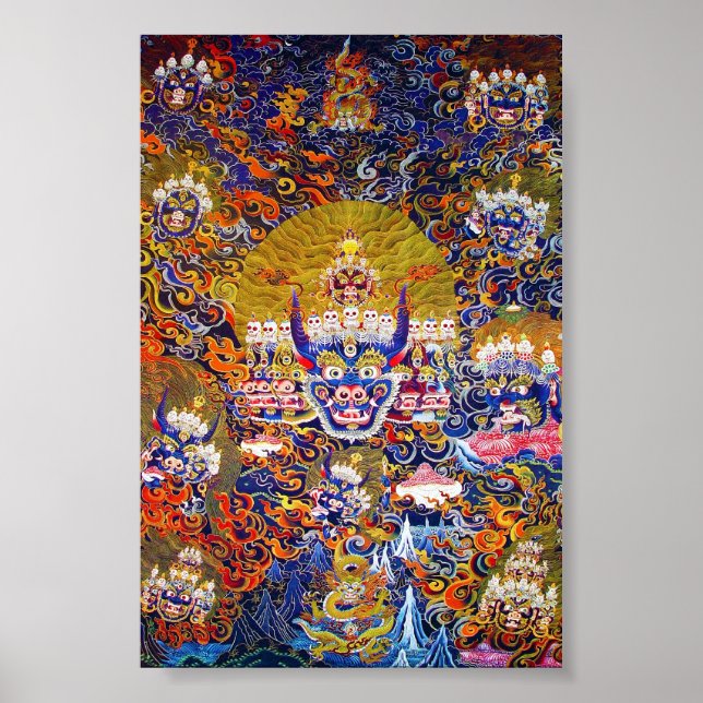 Cooler orientalischer Tangka Yamantaka Todesgottät Poster (Vorne)