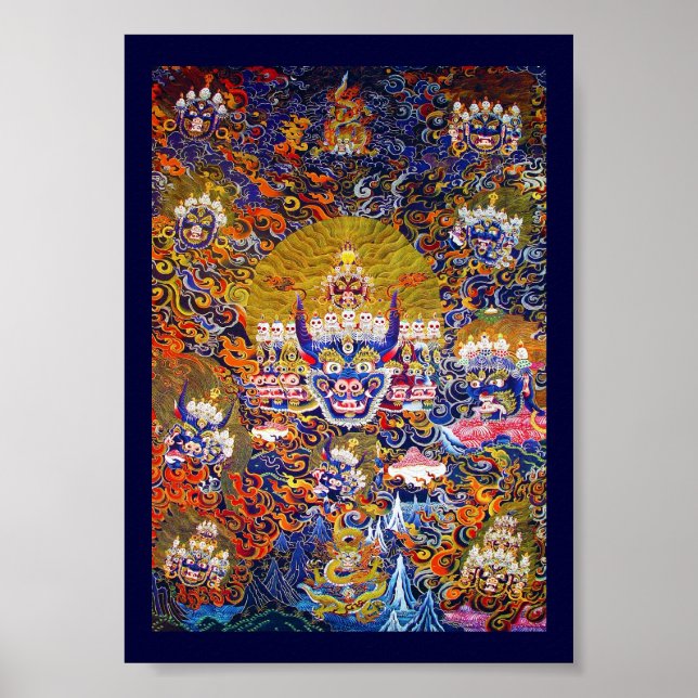Cooler orientalischer Tangka Yamantaka Todesgottät Poster (Vorne)
