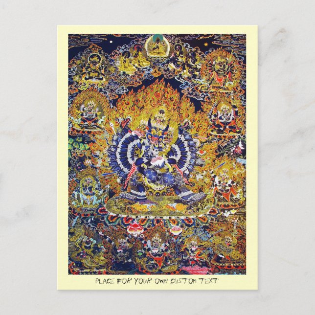Cooler orientalischer Tangka Yamantaka Todesgottät Postkarte (Vorderseite)