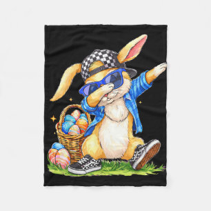 Cooler Osterhase Hip-Hop Kinder Jungen  Fleecedecke
