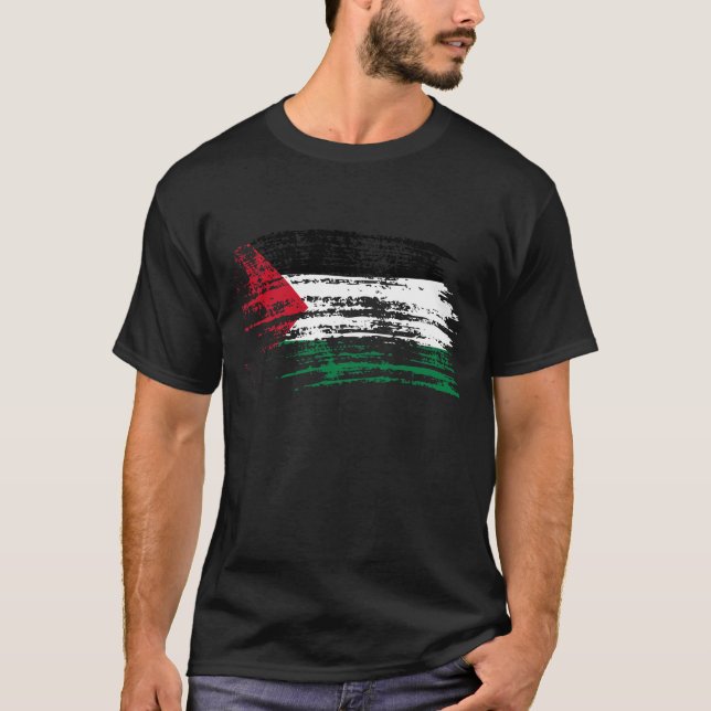 Cooler palästinensischer Flaggenentwurf T-Shirt (Vorderseite)