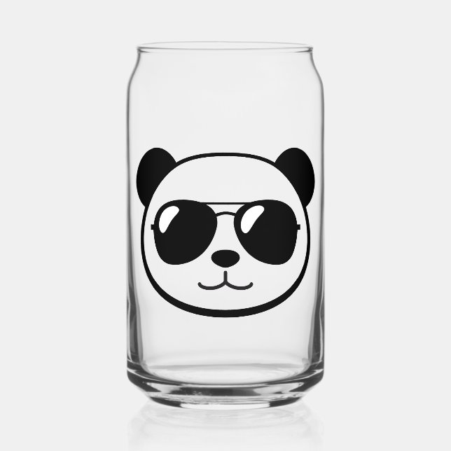 Cooler Panda mit Sonnenbrille Dosenglas (Vorderseite)