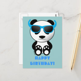 Cooler Panda mit Sonnenbrille | Happy Birthday Blu Postkarte
